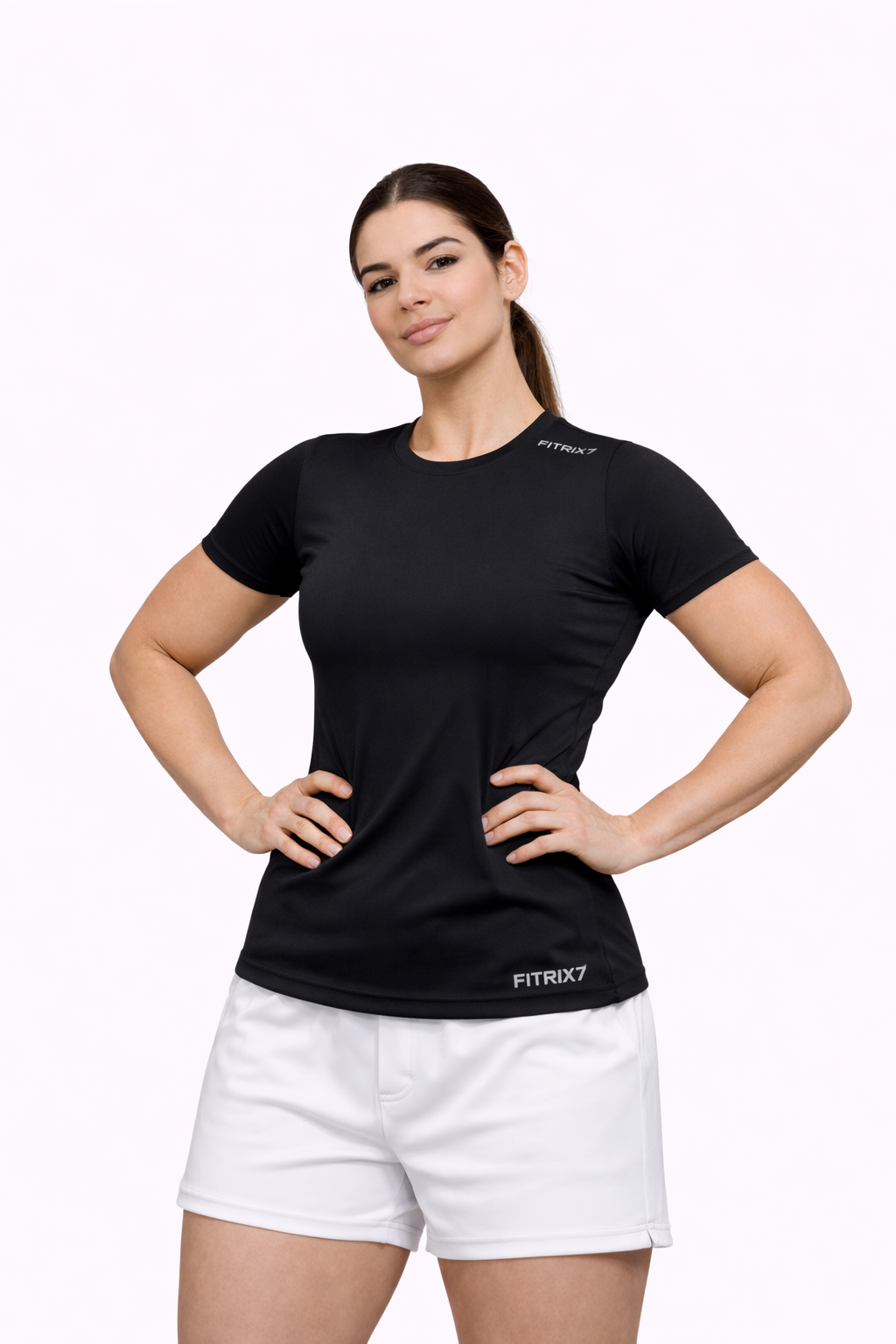 Women’s Black Sports T-Shirt | Slim Fit Gym & Workout T-Shirt | Activewear Top